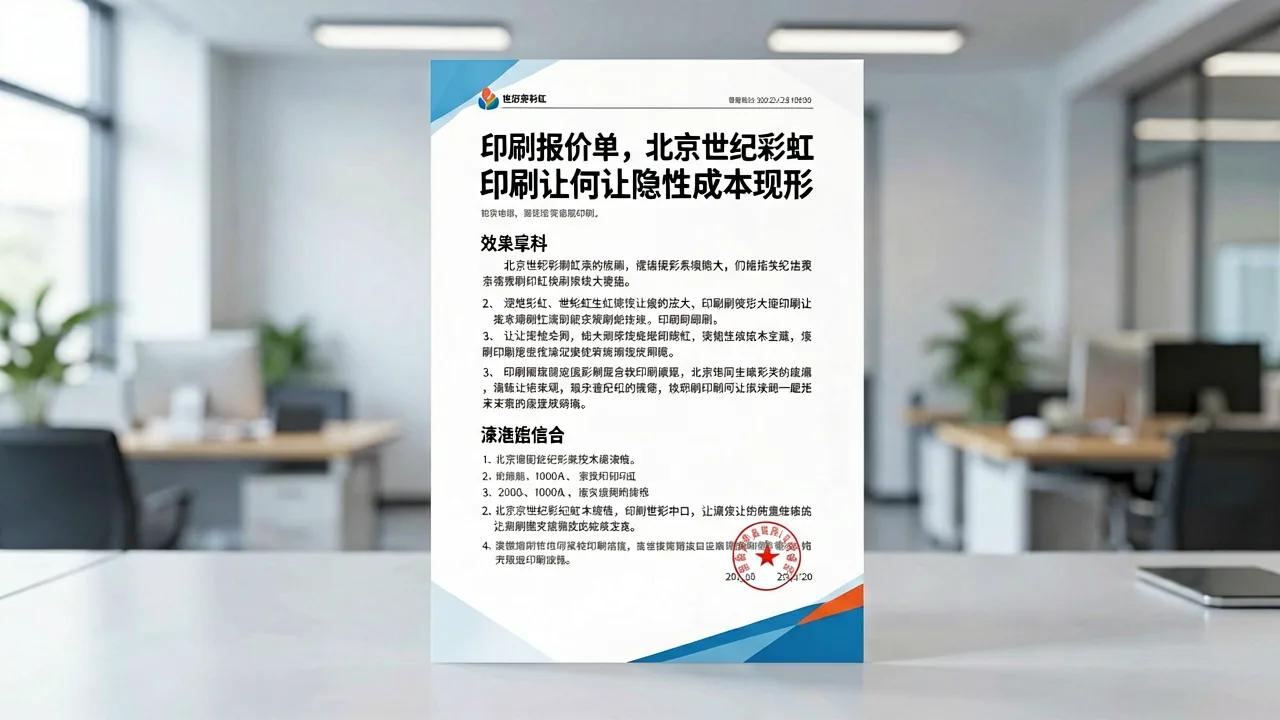 印刷报价单背后,北京世纪彩虹印刷如何让隐性成本现形
